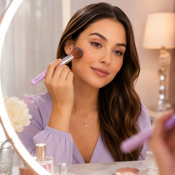 Makeupbørste til blush, bronzer, løs pudder og mineralfoundation