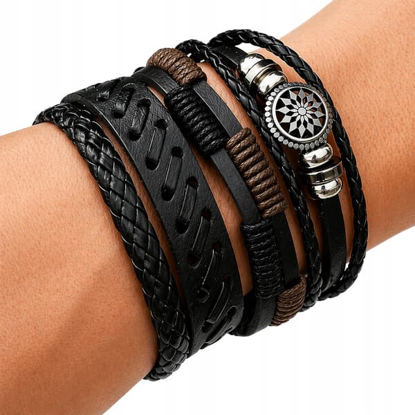 HERRLÄDERARMBAND I TITANIUM JUSTERBART 19-23CM GÅVA