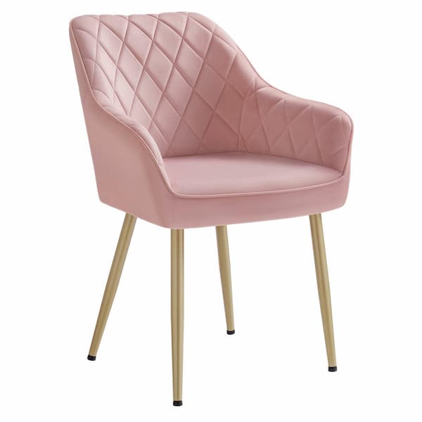 Lyserød velour spisebordsstol