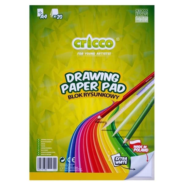 CRICCO A4/20K valkoinen piirustuslehtiö