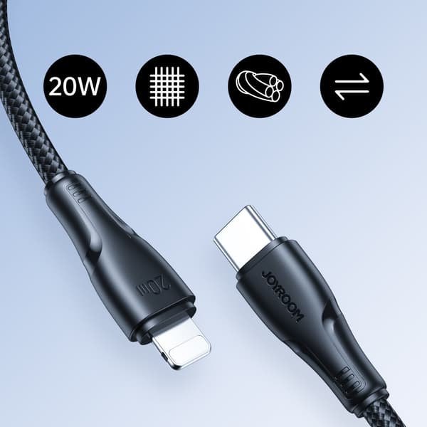 iPhone Surpass Series USB-C - Lightning-kabel 20W 1,2m sort