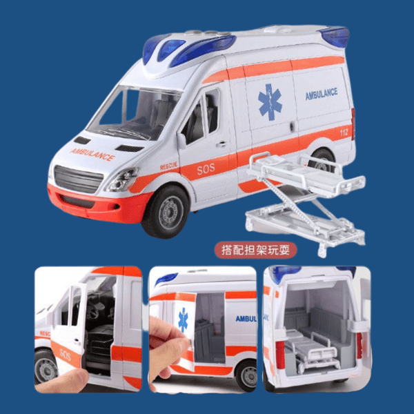 AMBULANS MED BÅRAR - LJUS, LJUD