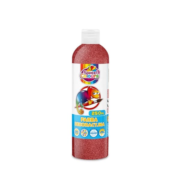 Punainen glitter-koristemaali 250ml