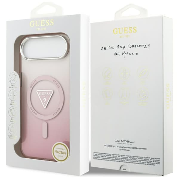 Guess IML Gradient Triangle Logo MagSafe-etui til iPhone Air, lyserødt