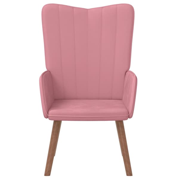 vidaXL Fåtölj, rosa, klädd i sammet