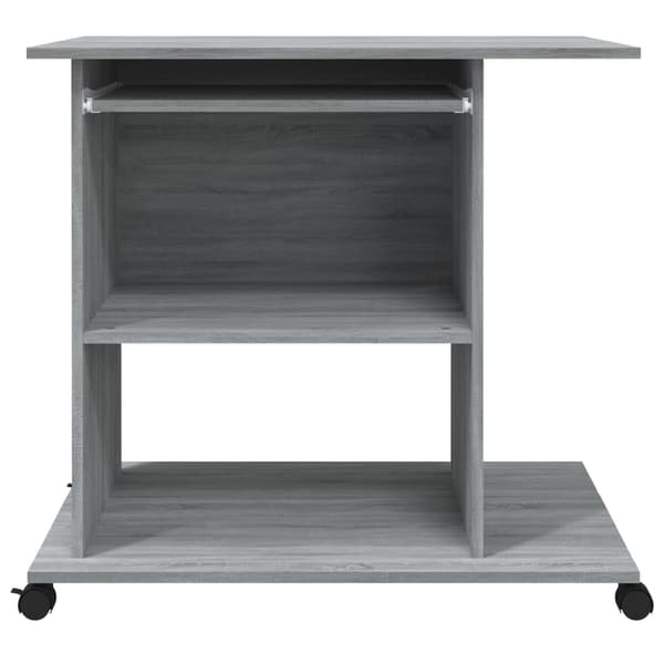 vidaXL computerbord, grå Sonoma-eg, 80x50x75 cm