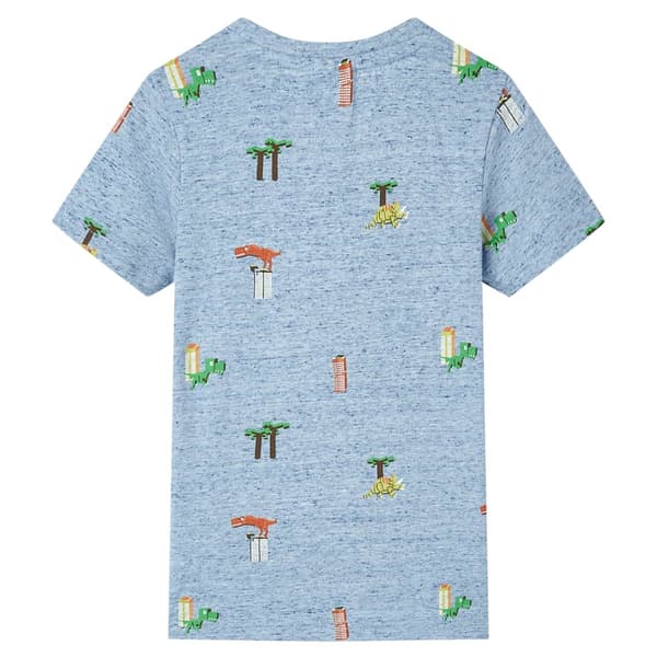 Børne-T-shirt, blå meleret, 128