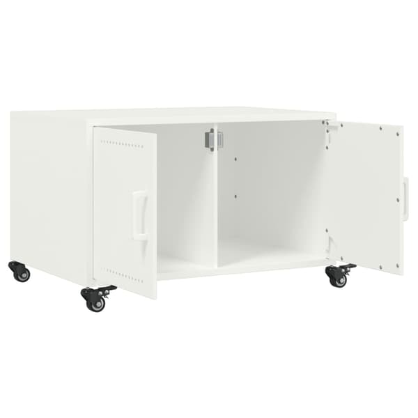 vidaXL Soffbord, Vitt, 68x50x43,5 cm, Stål