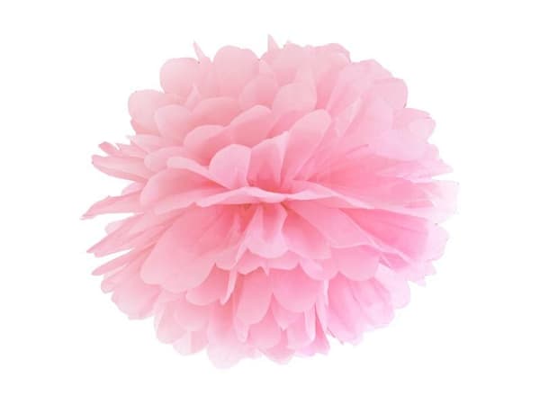 Rosa pompom i silkespapper 35 cm