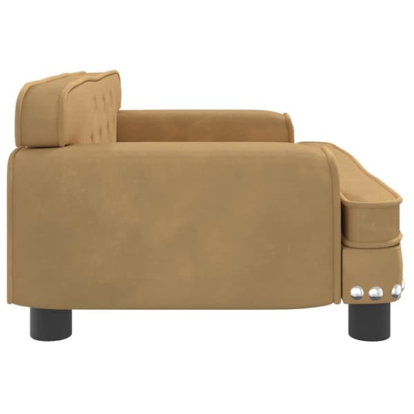 vidaXL Barnsoffa brun 70x45x30 cm sammet