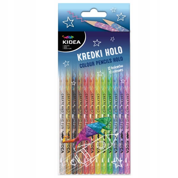 HOLO CRAYONS 12 COLOURS KIDEA 6554
