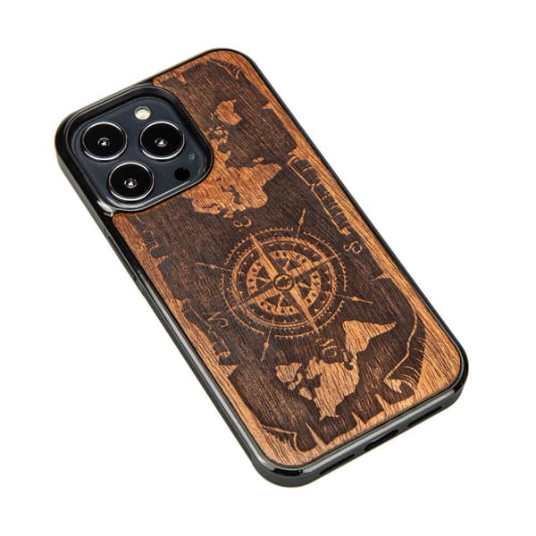 Træcover til iPhone 13 Pro WIND ROSE MERBAU