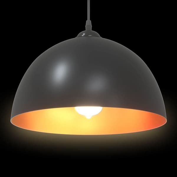 vidaXL pendellamper 2 stk. justerbar højde E27 sort metal