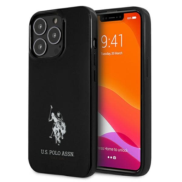 US Polo Horses Logo-cover til iPhone 13 Pro, sort