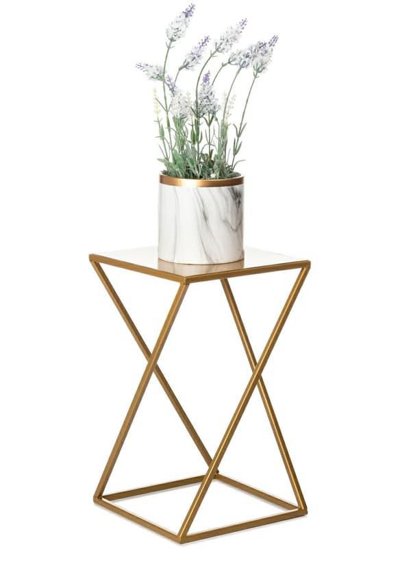 Moderne guld stående blomsterfod 40 cm