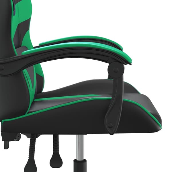 vidaXL gamingstol, sort og grøn, kunstlæder