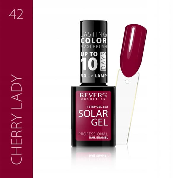 Revers Solar Gel nagellack 42 röd-rosa 12 ml