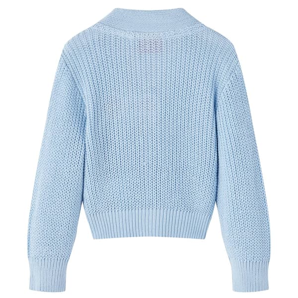 Børnestrikcardigan, blå, 128