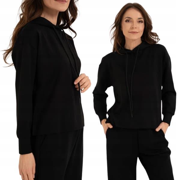 Moraj damehoody, behagelig blød, sort, S