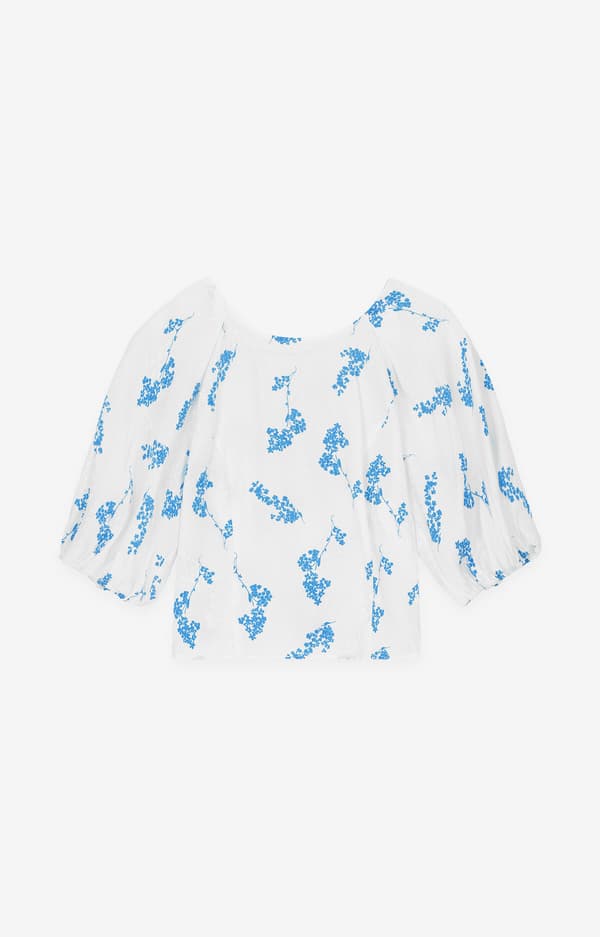 Jacquardblus med tryck 38