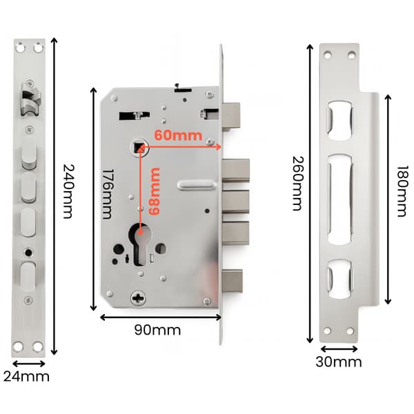 Elektroninen lukkokahva E908F 60/68 TTLock musta