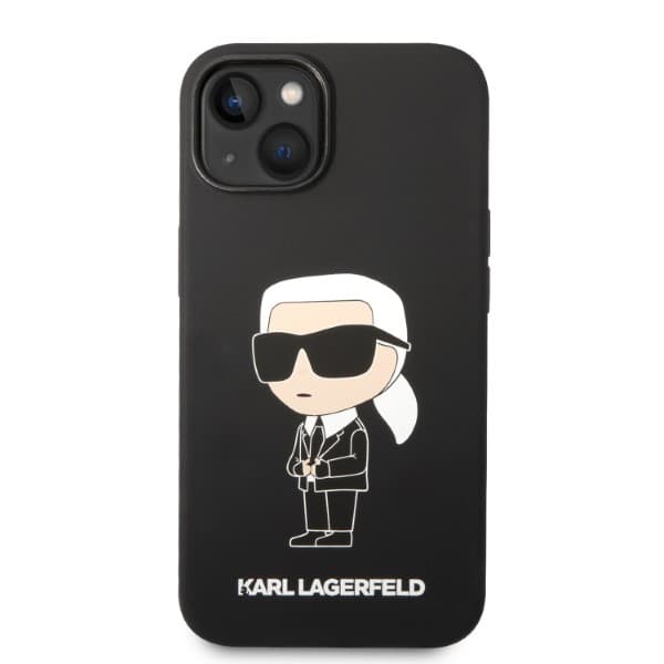 Karl Lagerfeld Silikone Ikonik Magsafe-etui til iPhone 14 Plus, Sort