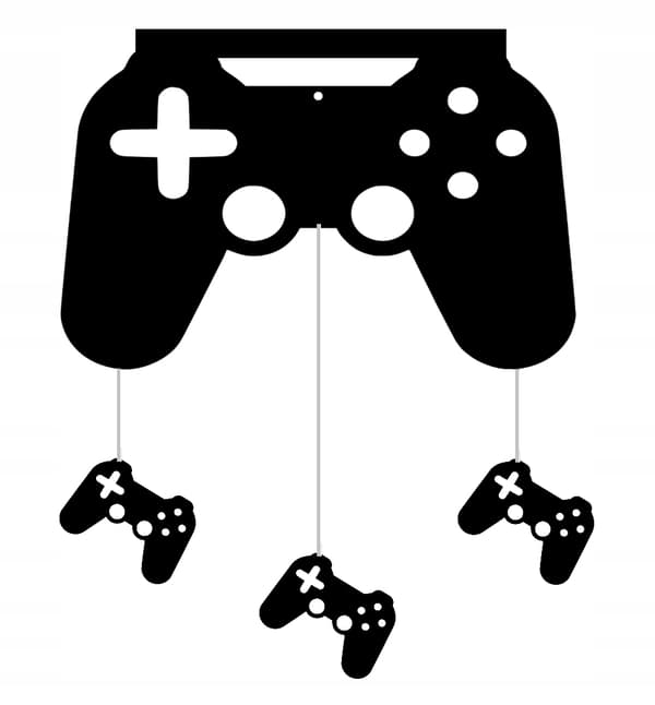 Rumdekoration ungdomsgardin pelmet PAD-controller TIL GAMERS grå
