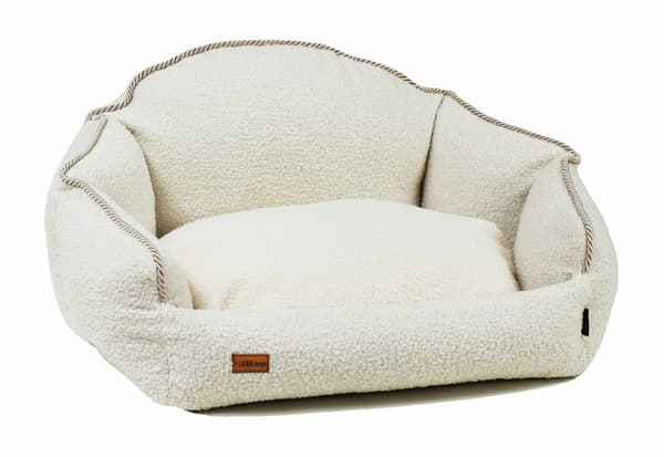 Charlotte cremefärgad bouclésoffa S - 68 cm x 62 cm