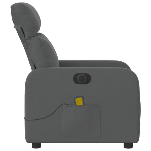 vidaXL elektrisk lænestol med massagefunktion, mørkegrå, stof