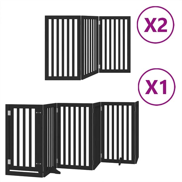 vidaXL foldbar hundegitter med dør 12 paneler sort 600 cm