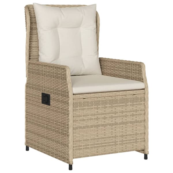 vidaXL Fåtöljer för trädgården, set om 2, beige, polyrotting