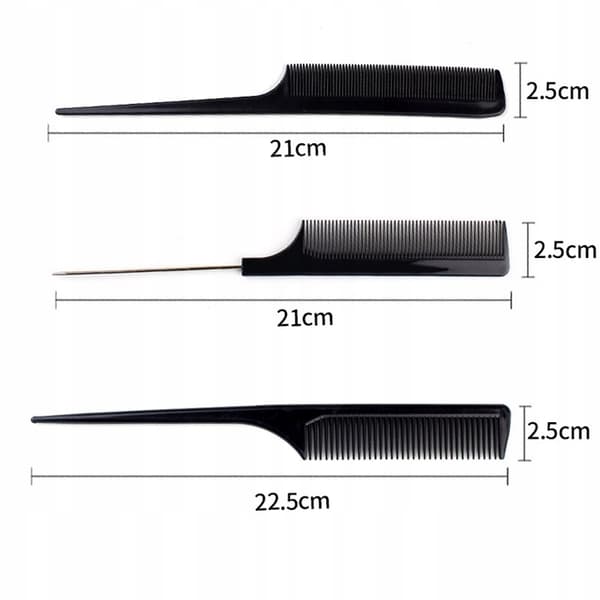 Set med 10 hårstylingkammar + fodral