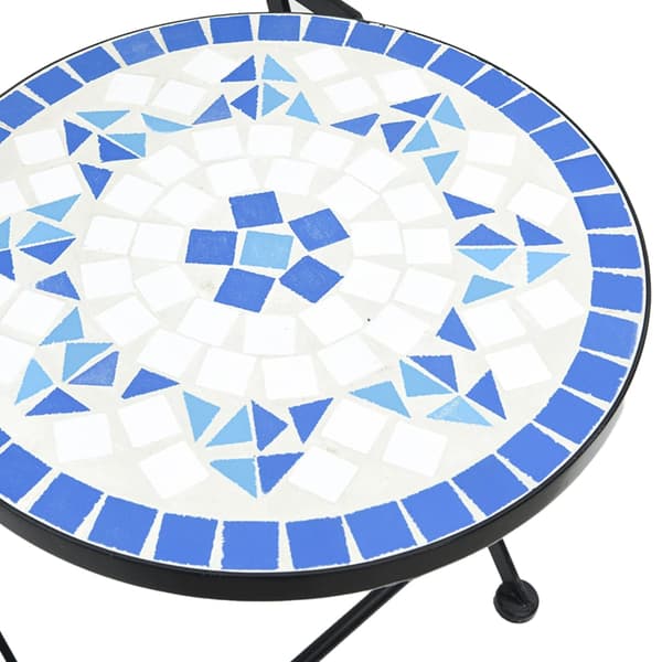 vidaXL foldbare bistrostole, sæt med 2, blå og hvid, keramik