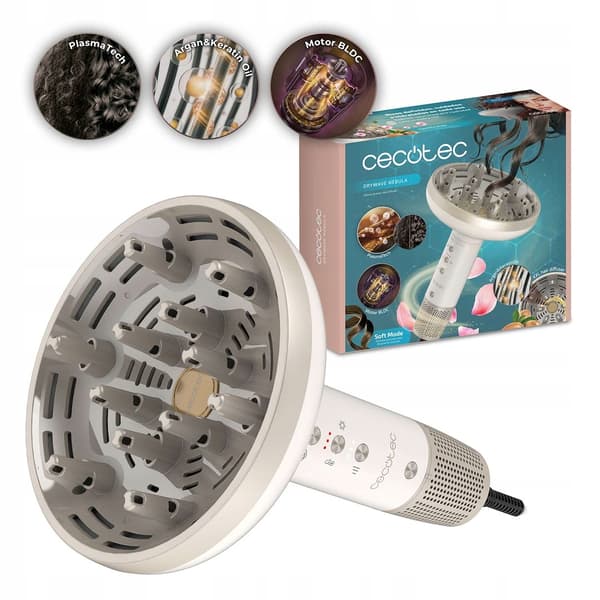 Cecotec DryWave Nebula hårtørrer med XXL diffuser til krøller ionisering 1300W