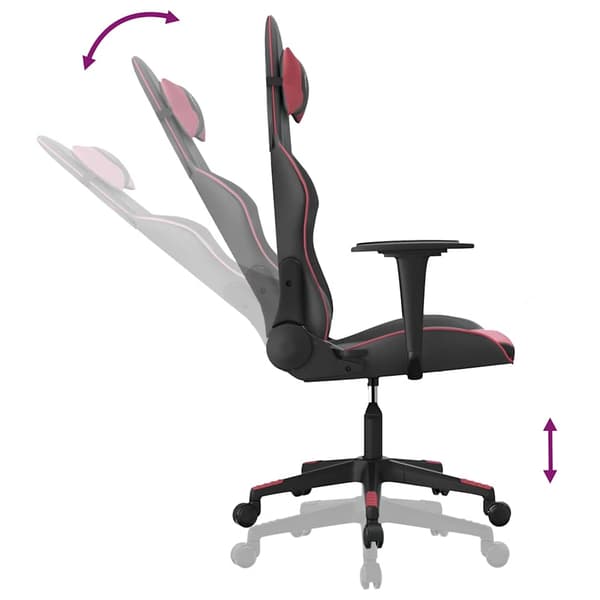 vidaXL massage-gamingstol, sort og bordeaux, kunstlæder