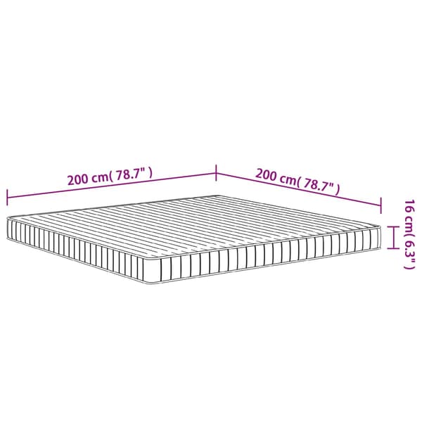 vidaXL skummadras, medium blød, 200x200 cm