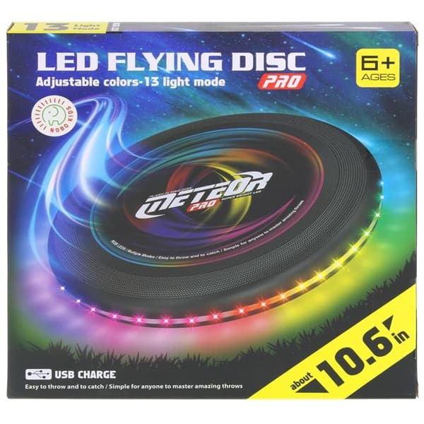Flyvende diskfrisbee til at kaste glødende UFO LED 12 farver