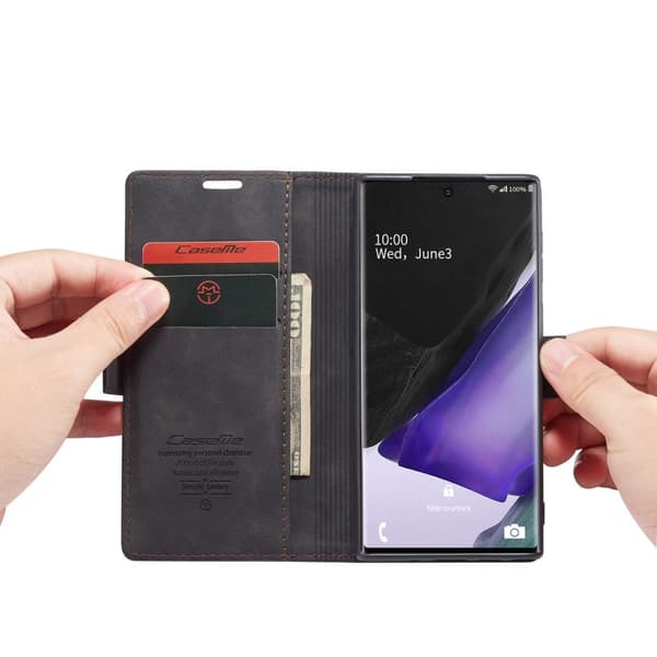 CASEME Etui til Samsung Galaxy Note 20 Ultra, Læderpung, Sort