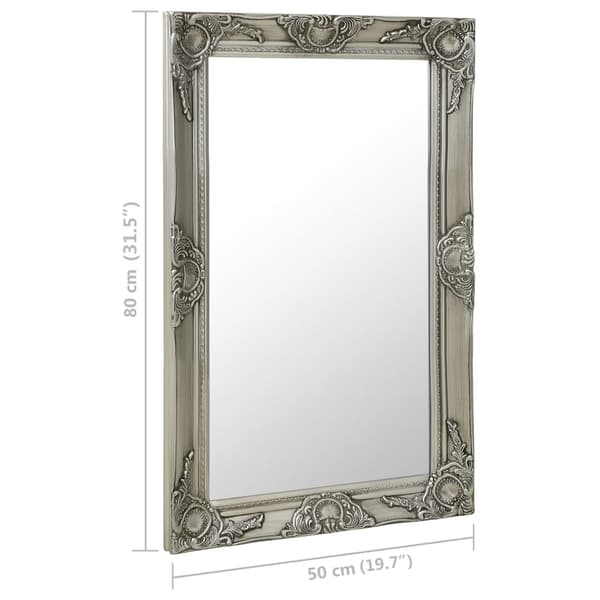 vidaXL Barock väggspegel 50x80 cm silver