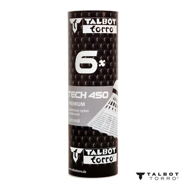 TALBOT TORRO Tech 450 Långsamma Badmintonbollar 6 st - Vita