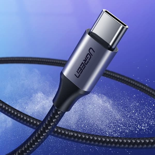 Punottu USB-kaapeli - USB-C Pikalataus 3.0 3A 0.5m Harmaa