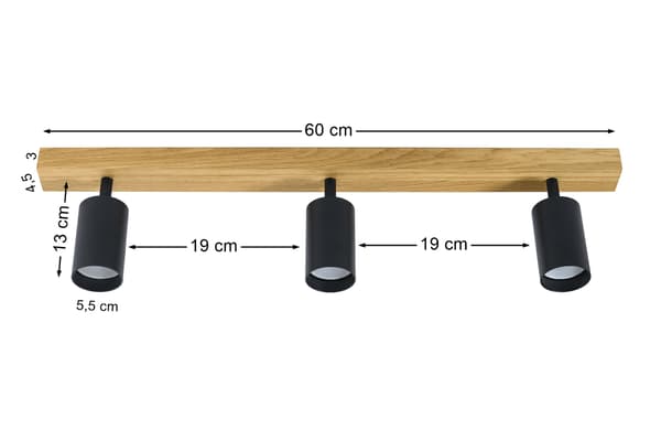 Moderni lamppu - 3 x GU10 - P = 60 cm