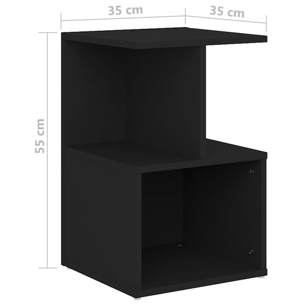 vidaXL sengebord, sort, 35x35x55 cm, træbaseret materiale
