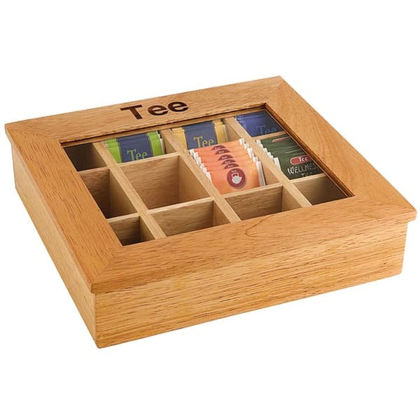 Træ teæske display 30x28cm - Hendi 456514