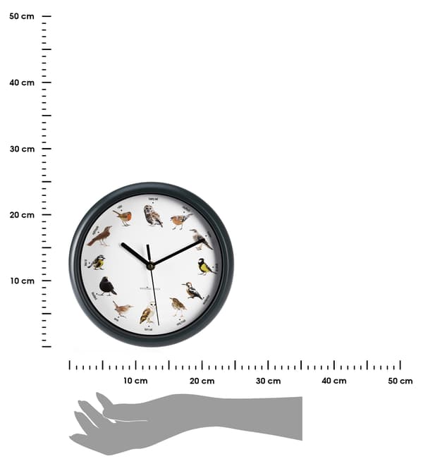 Seinäkello lintujen äänillä 25 cm
