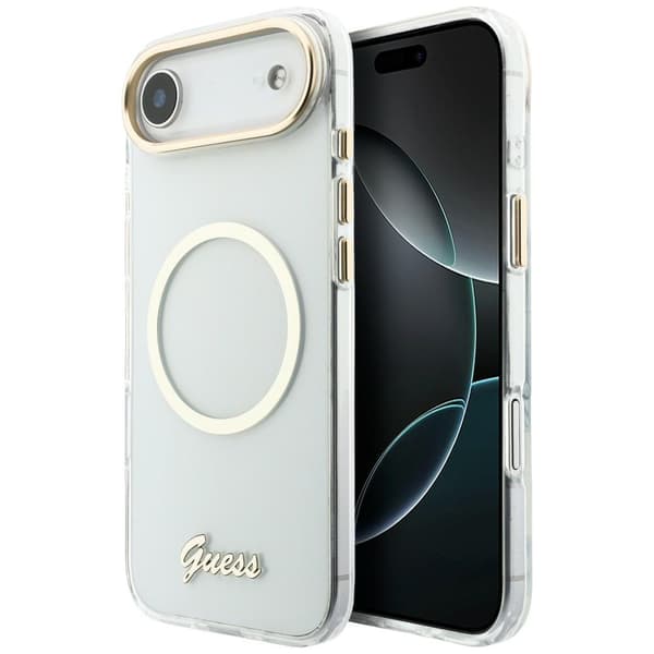 Guess IML Script Metal MagSafe-etui til iPhone Air, klart