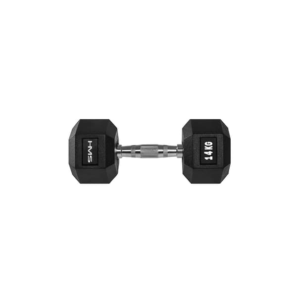 Gummibelagd hantel 14 kg HEX PRO HMS