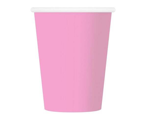 Lyserøde papkrus 250ml 6 stk.