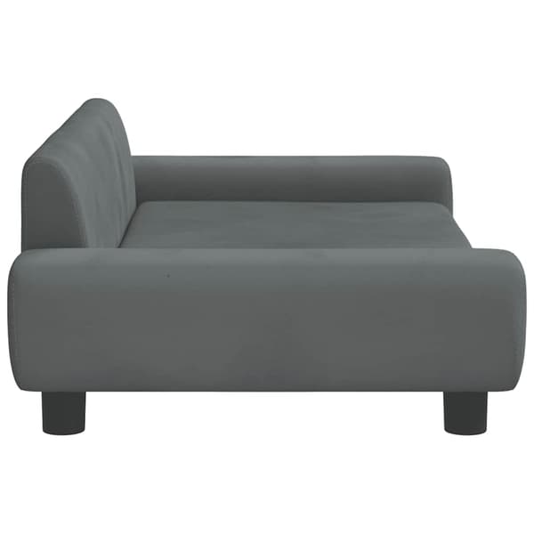 vidaXL Hundbädd, Mörkgrå, 100x54x33 cm, Sammet