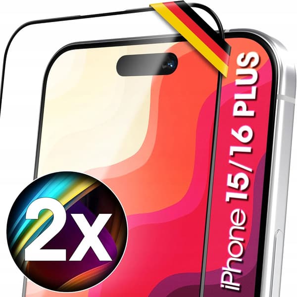 Beskyttelsesglas iPhone 15 Plus 16 Plus 6,7" + monteringsramme
